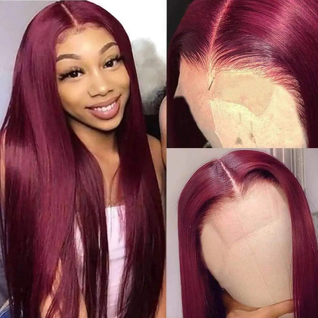 Blue Remy 13*4 Transparent Swiss Lace Frontal Straight INDIAN Human Hair Wigs