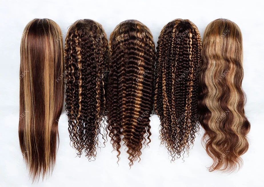 Ombre Human Hair Wigs Highlight Lace Front Wig 4x4 Colored Brazilian Body Wave