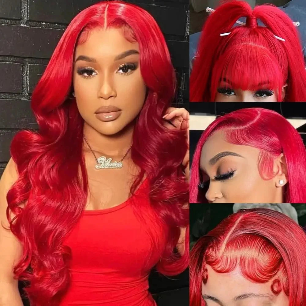 Burgundy 13x4 13x6 Transparent HD Vietnamese Raw Hair Lace Frontal Wig
