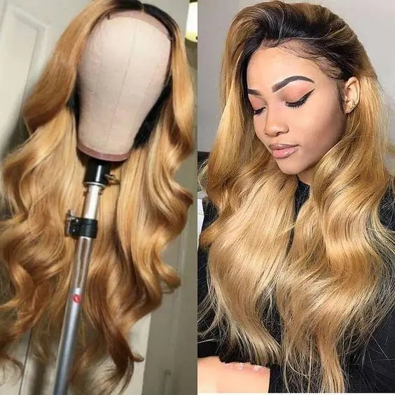 Raw Burmese Virgin Hair Ombre HD Lace Front Wig,Human Hair Body Wave