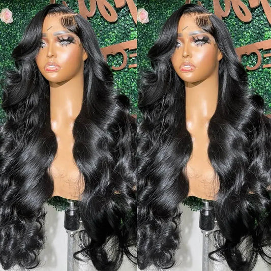 Black Body Wave Brazilian HD Swiss Lace Frontal Wig Hair 13x4 13x6