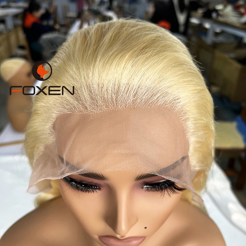 HD Lace Front Blond Wigs Vietnamese Raw Double Drawn Human Hair Body Wave