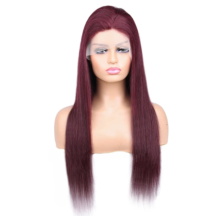 Burgundy 13x4 13x6 Transparent HD Vietnamese Raw Hair Lace Frontal Wig