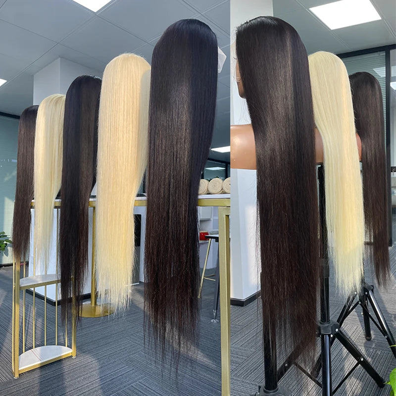 Highlight Glueless Human Hair Pre-Plucked Straight 13x6 HD Lace Front