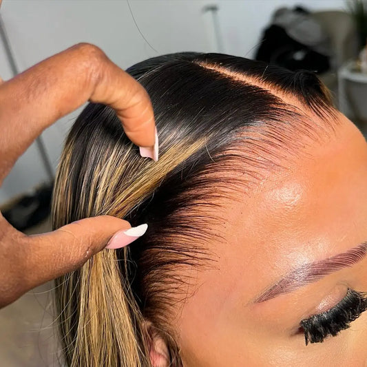 Highlight Glueless Human Hair Pre-Plucked Straight 13x6 HD Lace Front