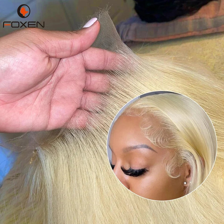 Blonde Bob Wig Human Hair 4x4 Lace Front Wig Short Straight