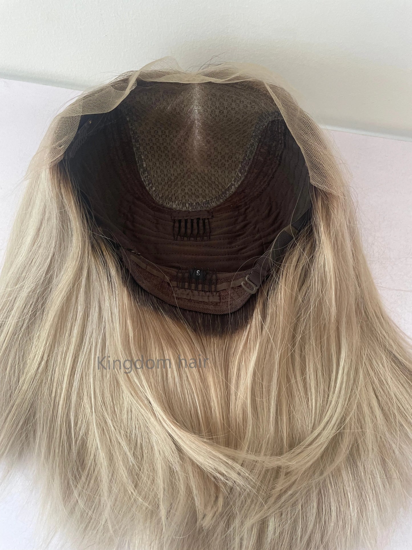 Hair Bob Style Lace Top Platinum Highlight Invisible HD Lace Front Wig
