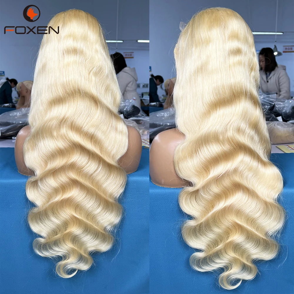 HD Lace Front Blond Wigs Vietnamese Raw Double Drawn Human Hair Body Wave