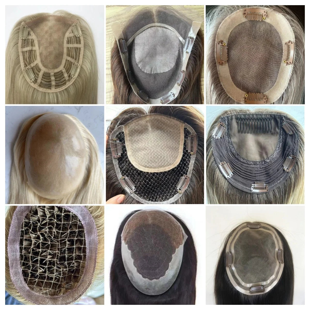 Invisible Knots Virgin Human Hair Wig Blond Highlight Silky Straight Lace Front