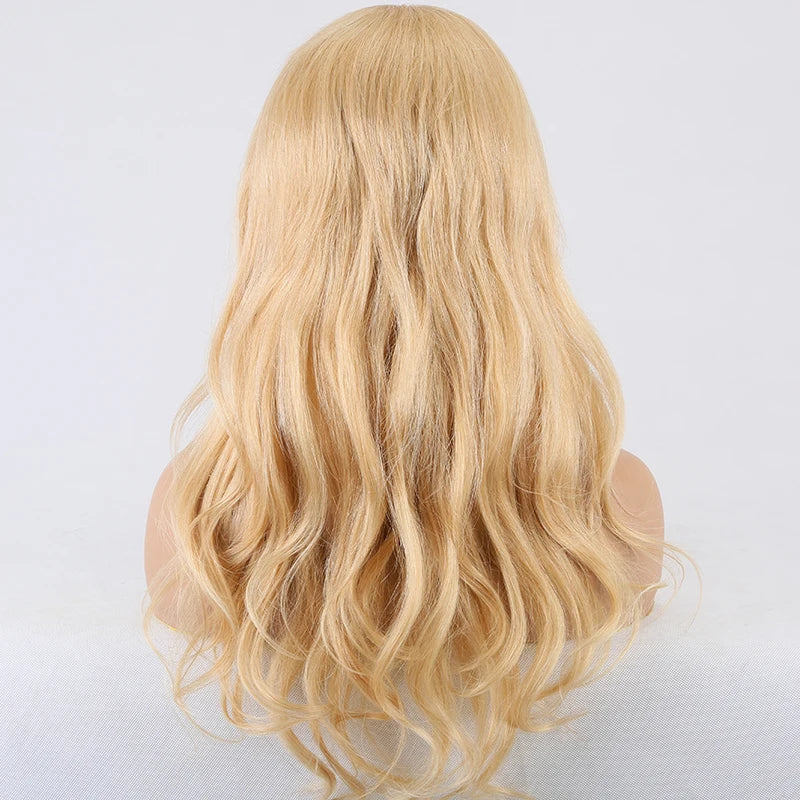 Transparent HD Full Lace Wavy Blonde Cuticle Aligned Virgin Brazilian Hair Wig