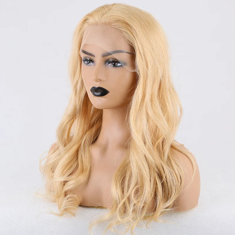 Transparent HD Full Lace Wavy Blonde Cuticle Aligned Virgin Brazilian Hair Wig