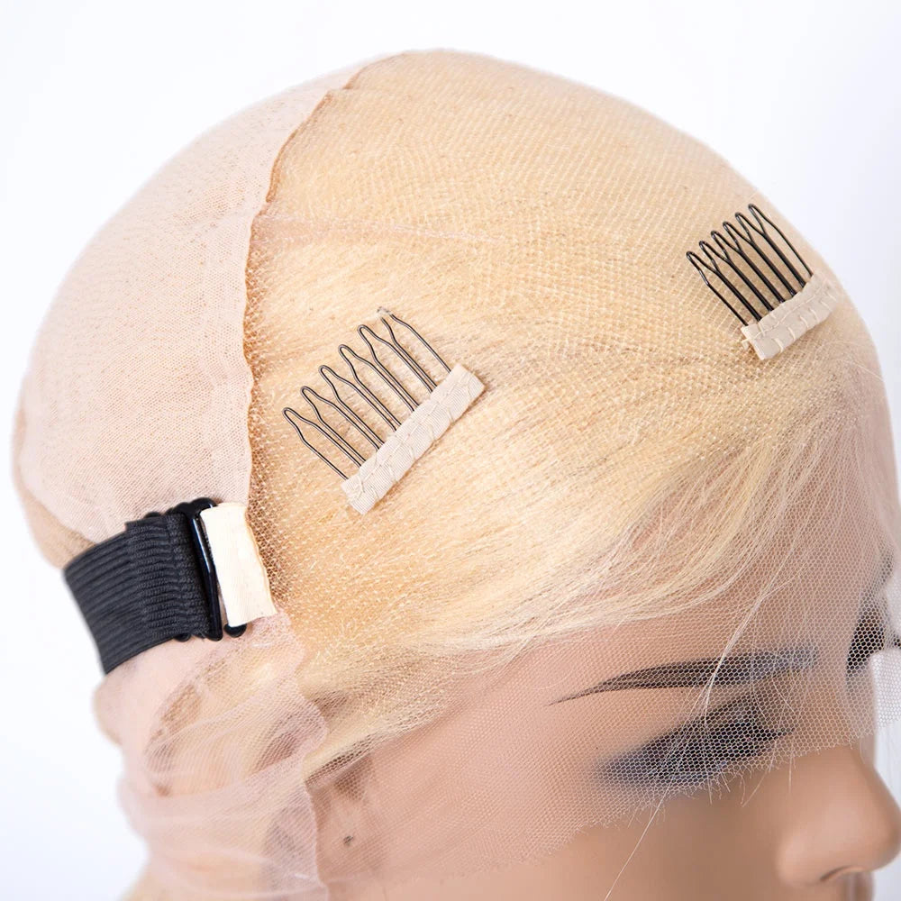 Transparent HD Full Lace Wavy Blonde Cuticle Aligned Virgin Brazilian Hair Wig